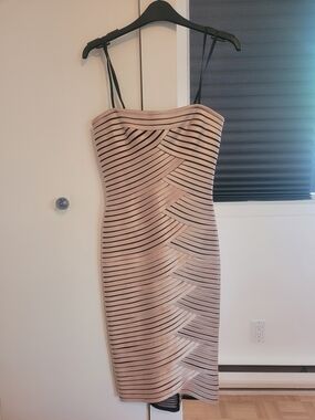 BCBG MaxAzria Blush Bandage Bodycon Dress | Strapless